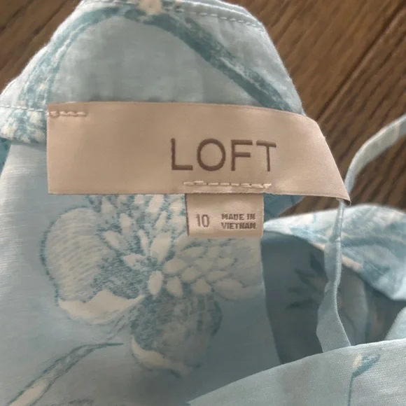 LOFT Light Blue Floral Maxi Dress - Picture 2 of 2